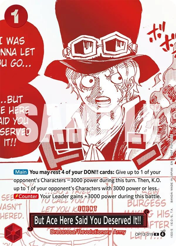 Image for But Ace Here Said You Deserved It!! (3rd Anniversary Treasure Campaign Pack) (OP13-019) (One Piece Promotion Cards) - One Piece Card Game