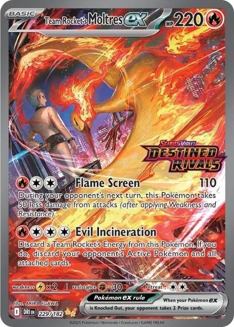 Image for Team Rocket's Moltres ex - 229/182 (Destined Rivals Stamp) (229/182) - Pokemon