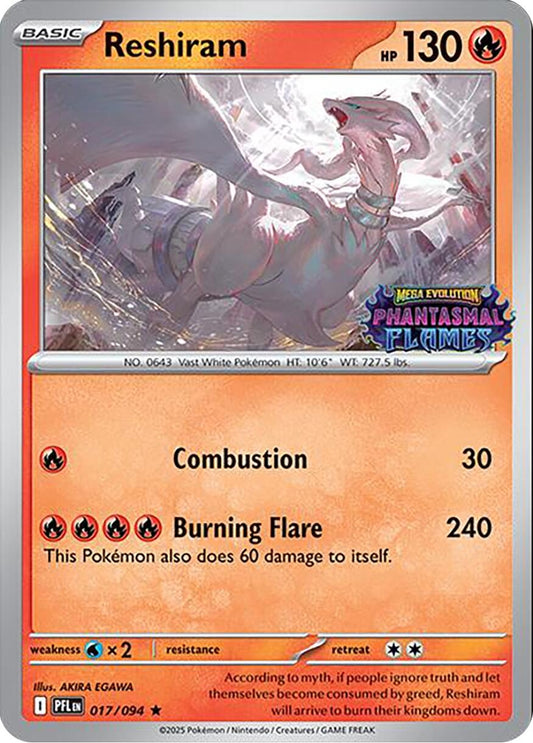 Image for Reshiram (Phantasmal Flames Stamped) (017/094) - Pokemon