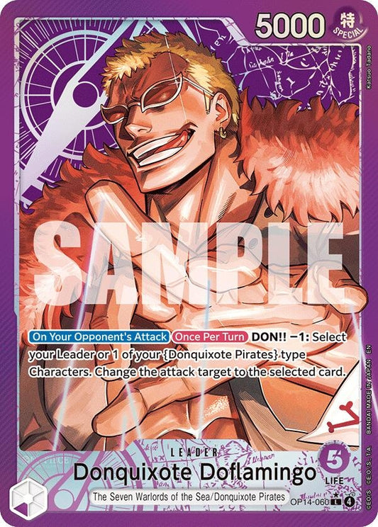 Image for Donquixote Doflamingo - OP14-060 (Alternate Art) (OP14-060) (The Azure Sea's Seven) - One Piece Card Game