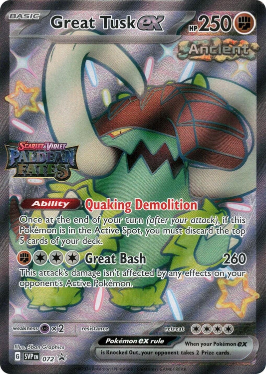 Image for Great Tusk ex - 072 (Paldean Fates Stamped) (072) - Pokemon