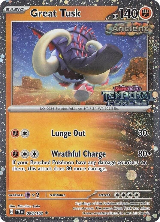 Image for Great Tusk - 096/162 (Temporal Forces Stamped) (096/162) - Pokemon