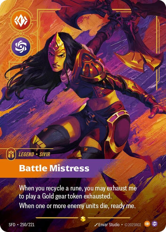 Image for Sivir - Battle Mistress (Overnumbered) (250/221) (Spiritforged) - Riftbound: League of Legends Trading Card Game
