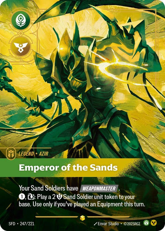 Image for Azir - Emperor of the Sands (Overnumbered) (247/221) (Spiritforged) - Riftbound: League of Legends Trading Card Game