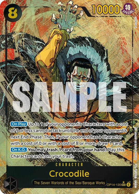 Image for Crocodile - OP14-120 (Alternate Art) (OP14-120) (The Azure Sea's Seven) - One Piece Card Game