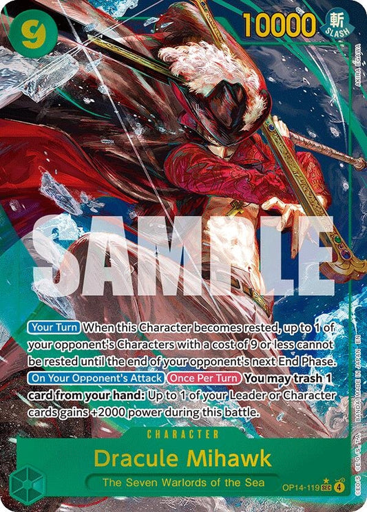 Image for Dracule Mihawk - OP14-119 (Alternate Art) (OP14-119) (The Azure Sea's Seven) - One Piece Card Game
