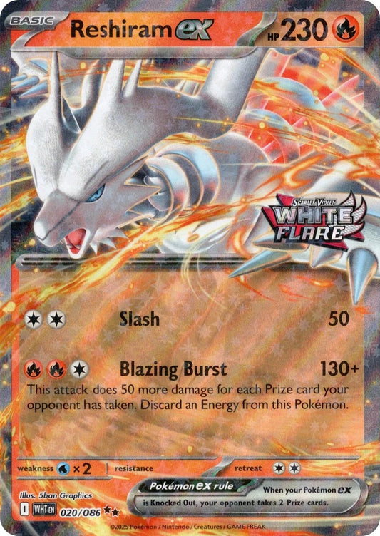 Image for Reshiram ex (White Flare Stamped) (020/086) - Pokemon
