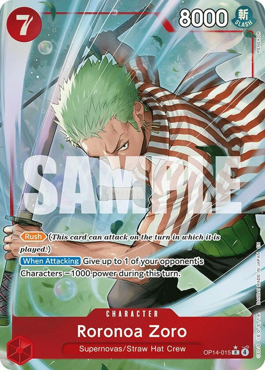 Image for Roronoa Zoro - OP14-015 (Alternate Art) (OP14-015) (The Azure Sea's Seven) - One Piece Card Game