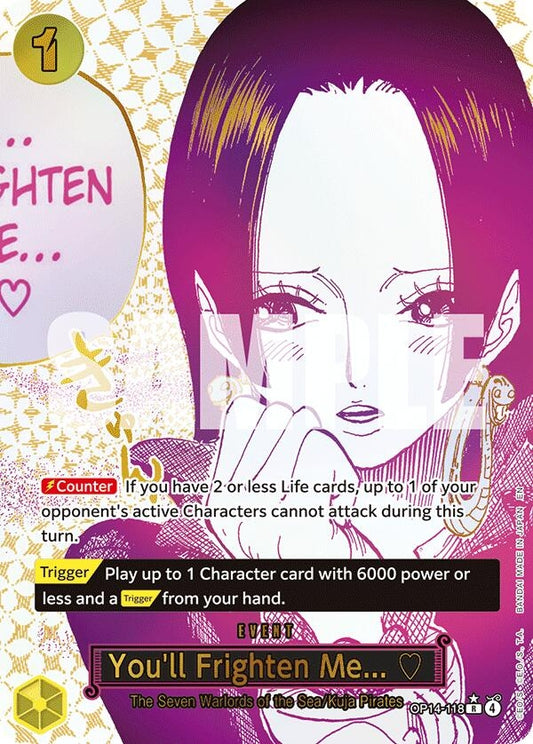 Image for You'll Frighten Me... (Alternate Art) (OP14-118) (The Azure Sea's Seven) - One Piece Card Game