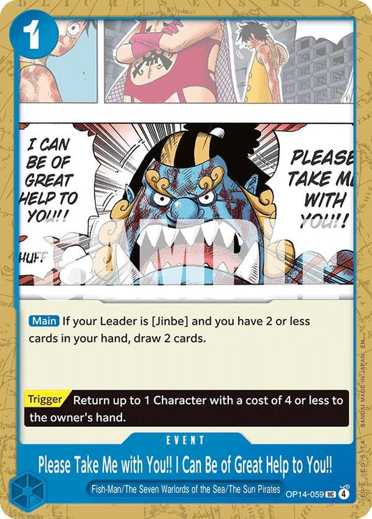 Image for Please Take Me with You!! I Can Be of Great Help to You!! (OP14-059) (The Azure Sea's Seven) - One Piece Card Game