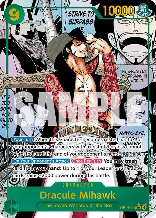 Image for Dracule Mihawk (Manga) (OP14-119) (The Azure Sea's Seven) - One Piece Card Game