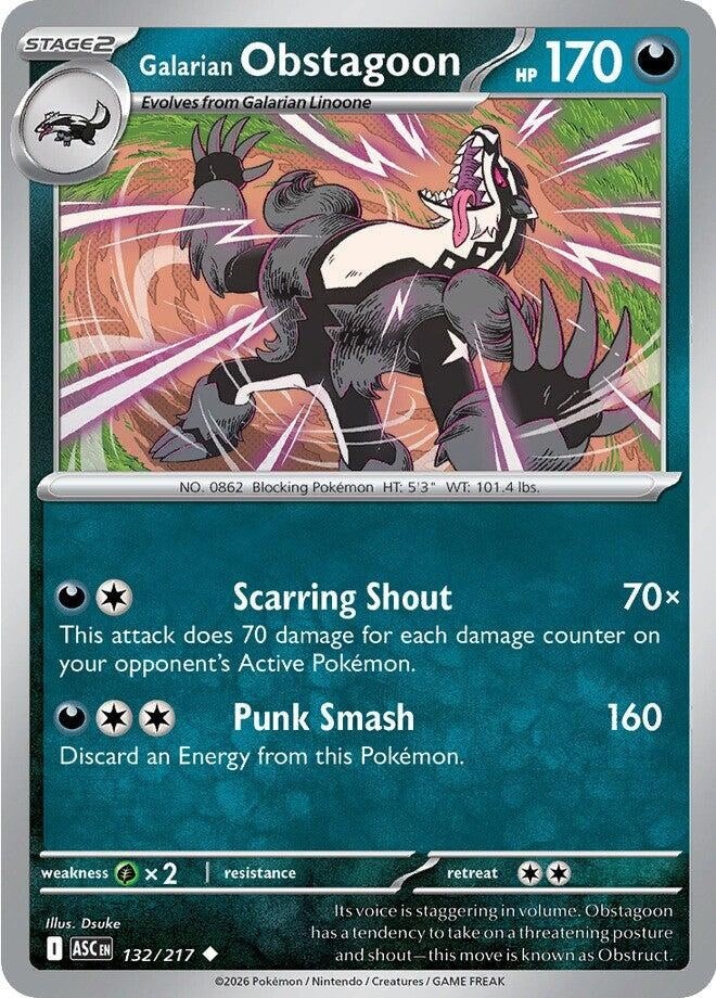 Galarian Obstagoon (132/217) (ME: Ascended Heroes)