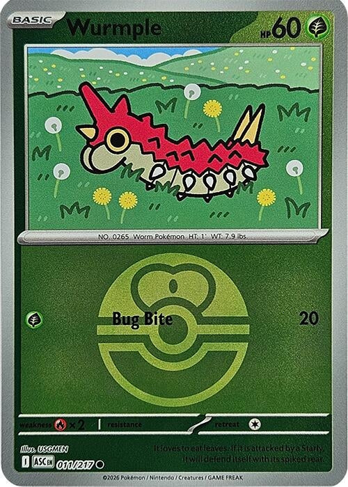 Wurmple (Love Ball) (011/217) (ME: Ascended Heroes)