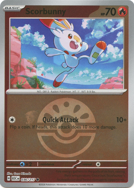 Scorbunny - 036/217 (Friend Ball) (036/217) (ME: Ascended Heroes)