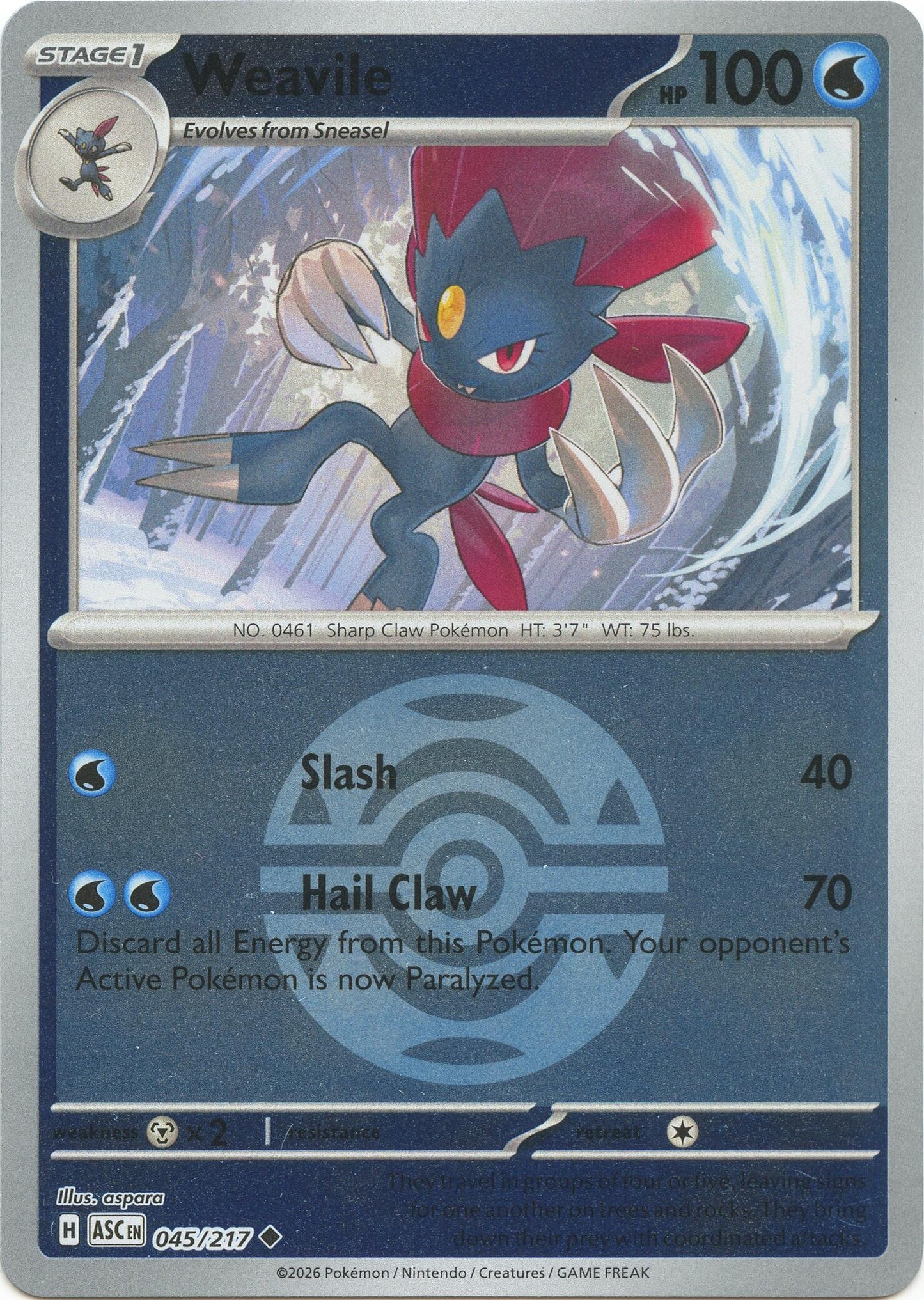 Weavile - 045/217 (Dusk Ball) (045/217) (ME: Ascended Heroes)