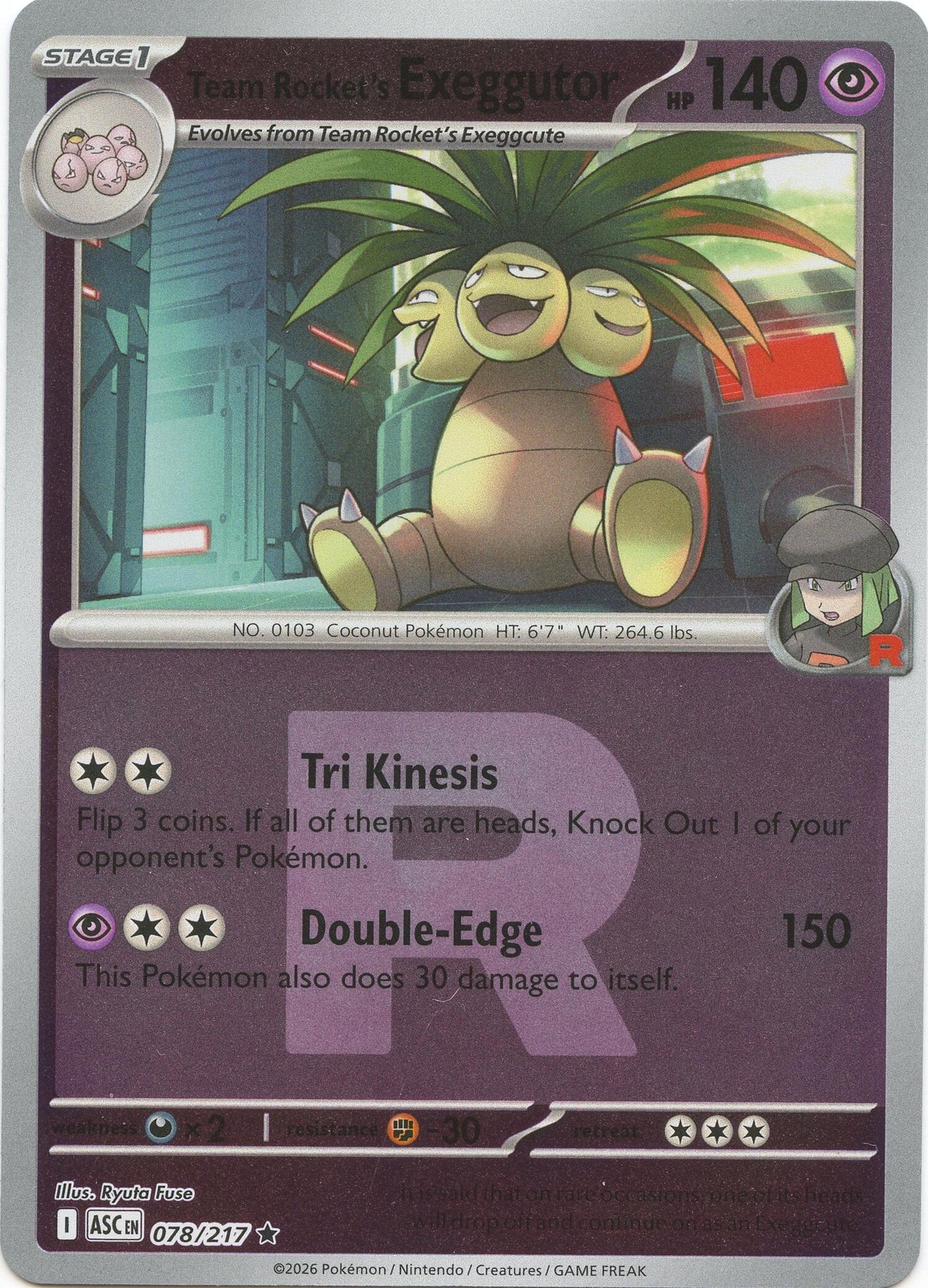 Team Rocket's exeggutor (Team Rocket) (078/217) (ME: Ascended Heroes)