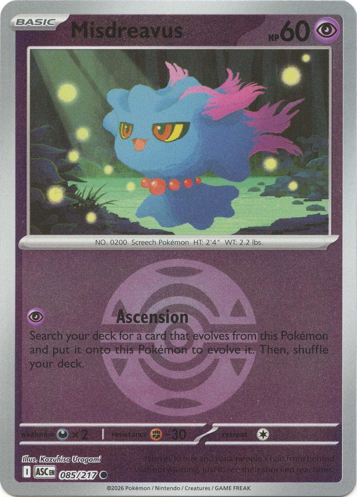 Misdreavus - 085/217 (Dusk Ball) (085/217) (ME: Ascended Heroes)