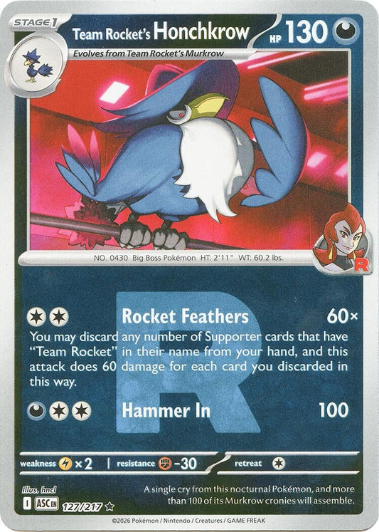 Team Rocket's Honchkrow (Team Rocket) (127/217) (ME: Ascended Heroes)