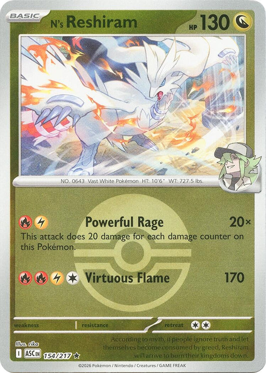 N's Reshiram (Poke Ball) (154/217) (ME: Ascended Heroes)