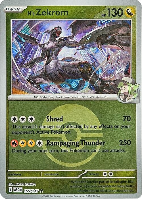 N's Zekrom (Poke Ball) (155/217) (ME: Ascended Heroes)