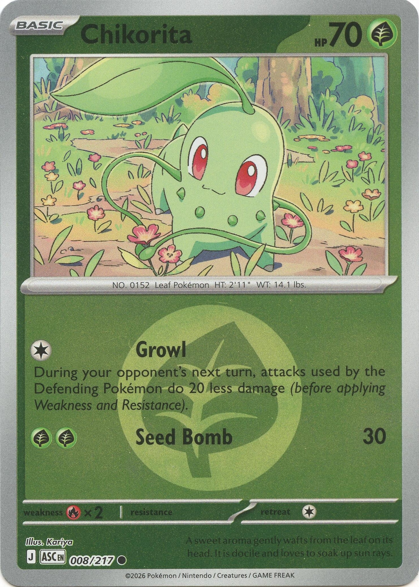 Chikorita (Energy Symbol Pattern) (008/217) (ME: Ascended Heroes)