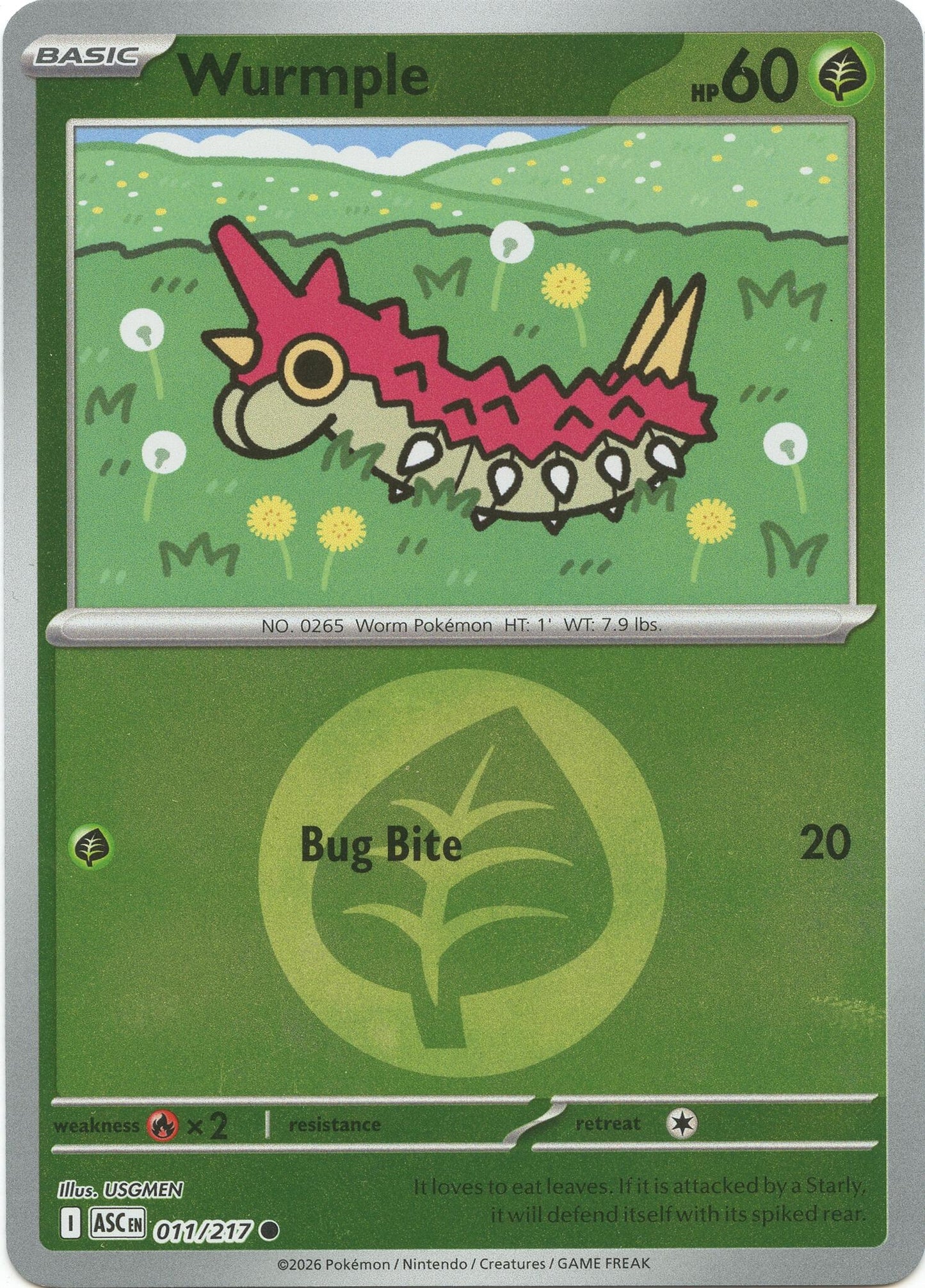 Wurmple (Energy Symbol Pattern) (011/217) (ME: Ascended Heroes)