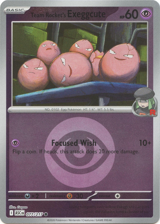 Team Rocket's exeggcute (Energy Symbol Pattern) (077/217) (ME: Ascended Heroes)