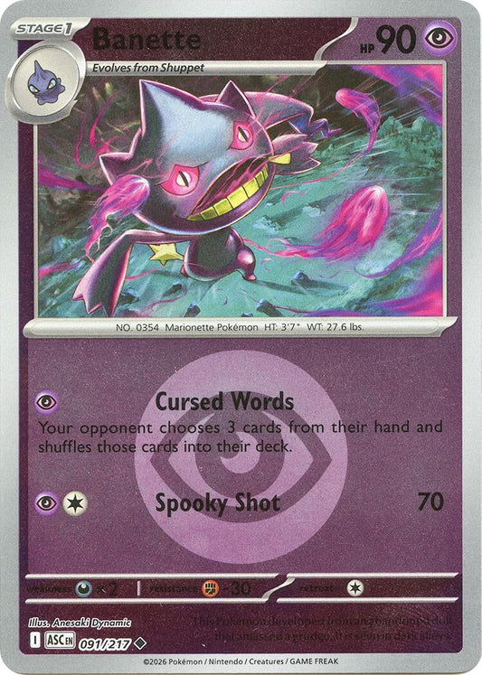Banette - 091/217 (Energy Symbol Pattern) (091/217) (ME: Ascended Heroes)
