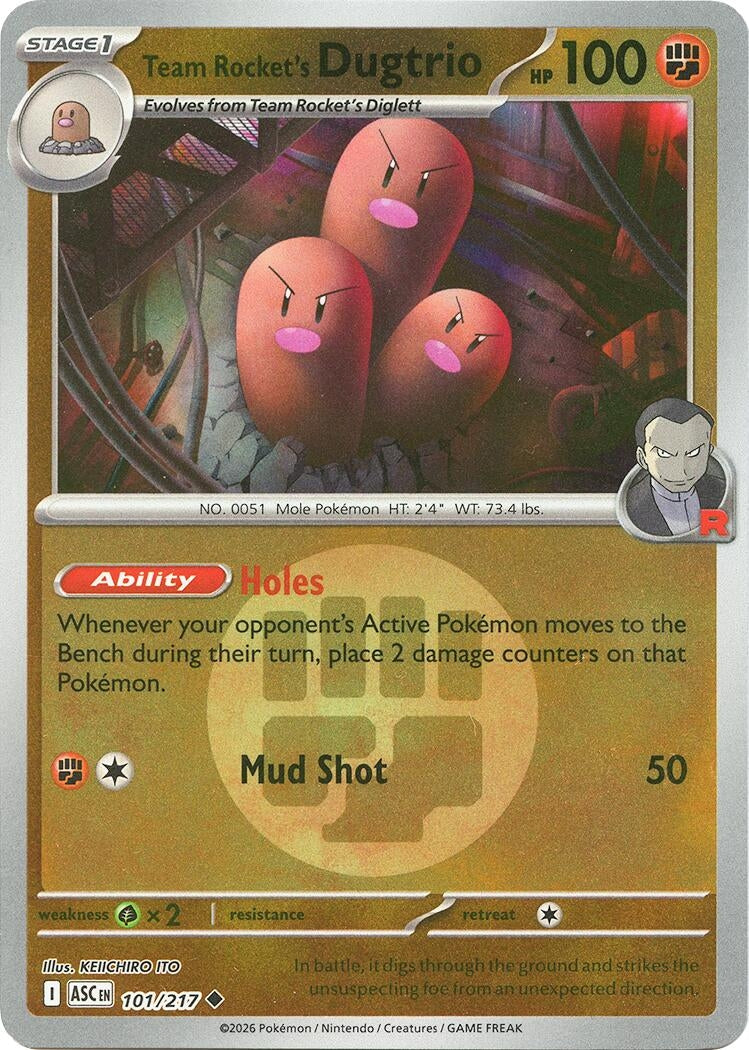 Image for Team Rocket's Dugtrio - 101/217 (Energy Symbol Pattern) (101/217) (ME: Ascended Heroes) - Pokemon