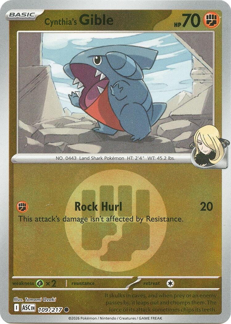 Cynthia's Gible (Energy Symbol Pattern) (109/217) (ME: Ascended Heroes)