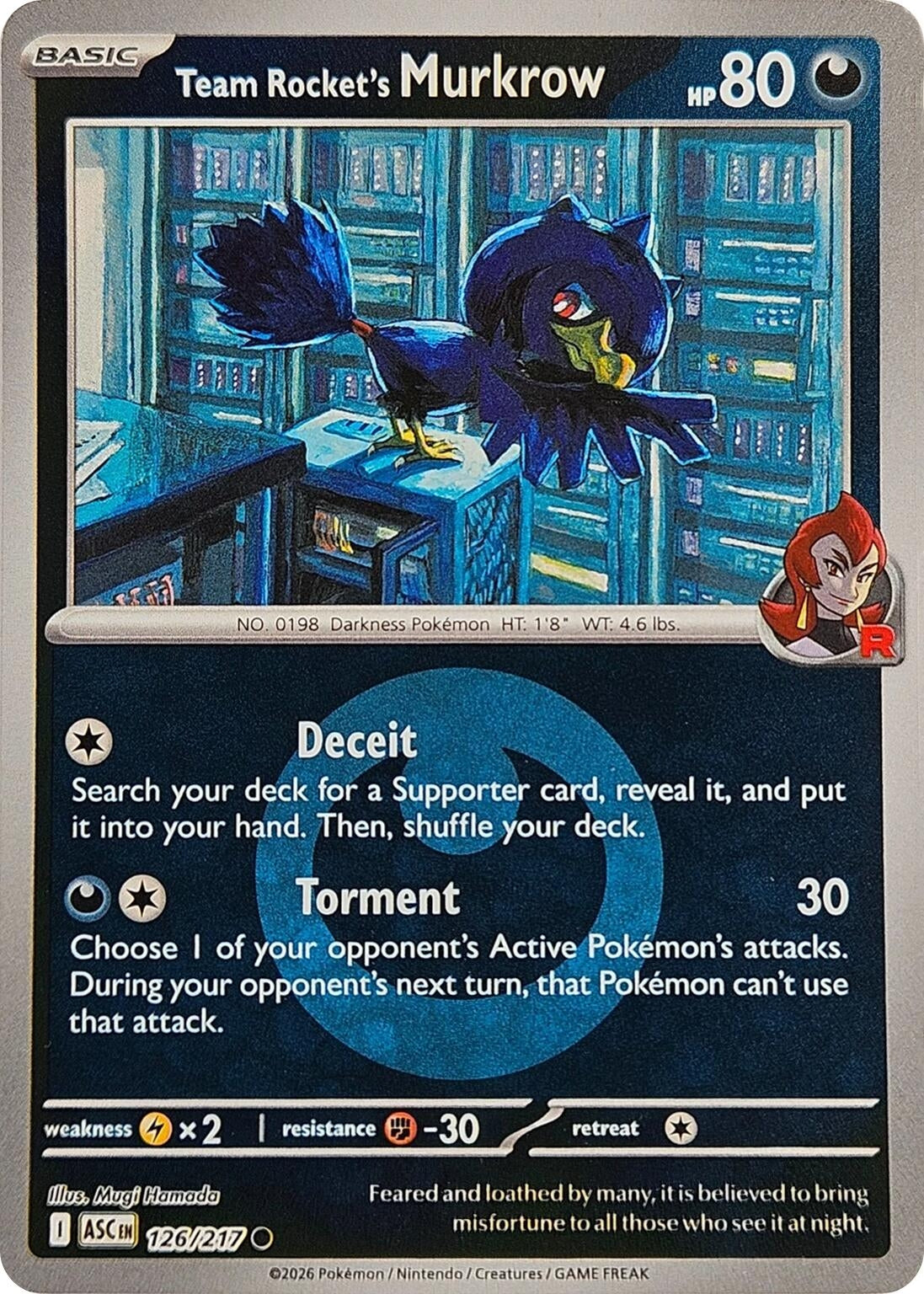 Team Rocket's Murkrow (Energy Symbol Pattern) (126/217) (ME: Ascended Heroes)
