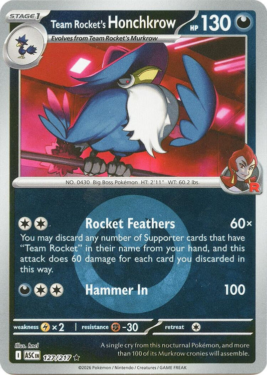 Team Rocket's Honchkrow (Energy Symbol Pattern) (127/217) (ME: Ascended Heroes)