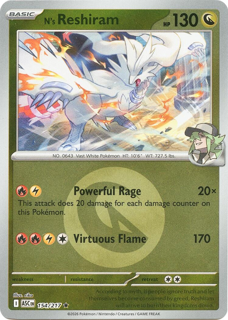 N's Reshiram (Energy Symbol Pattern) (154/217) (ME: Ascended Heroes)