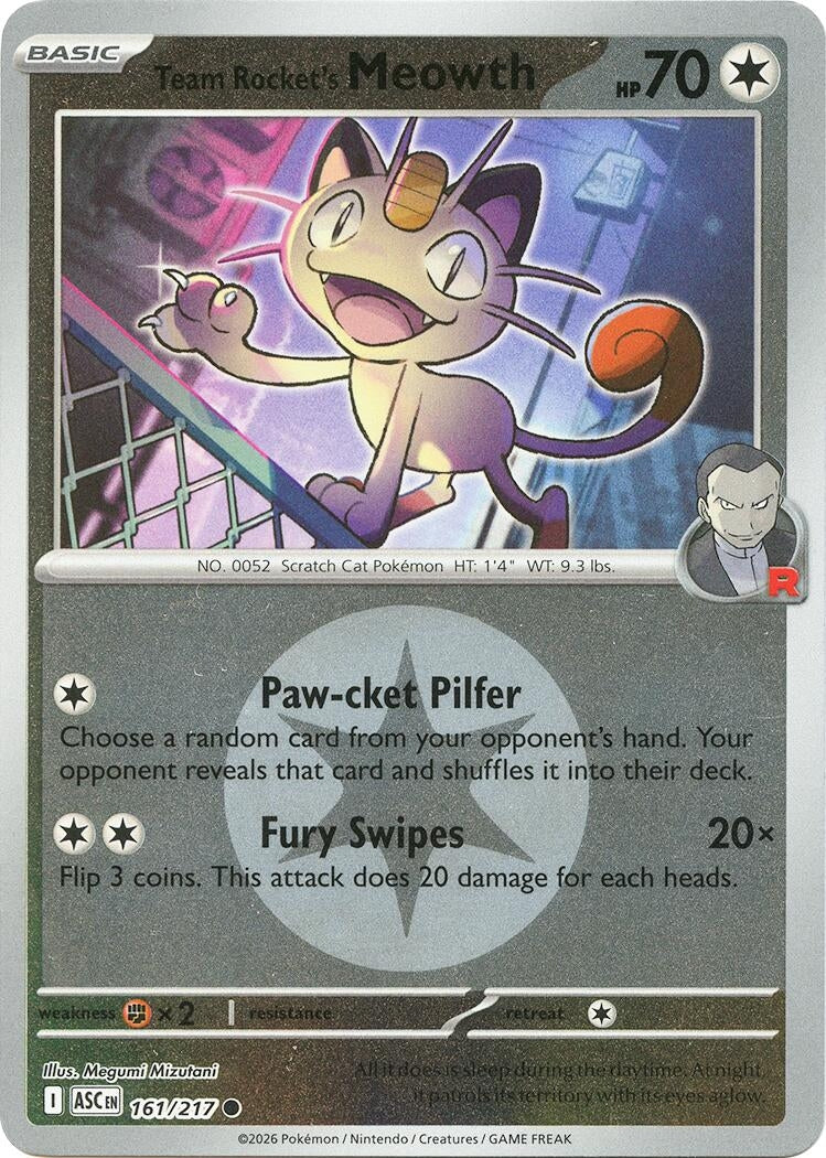 Team Rocket's Meowth (Energy Symbol Pattern) (161/217) (ME: Ascended Heroes)