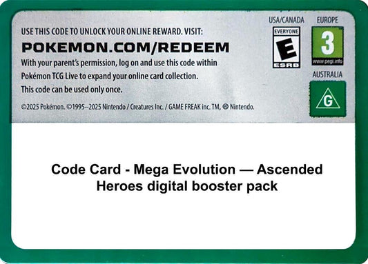 Code Card - Ascended Heroes Booster Pack (ME: Ascended Heroes)