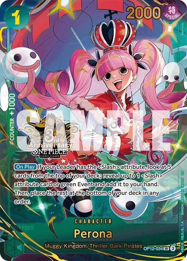 Image for Perona (Japanese Version 3rd Anniversary Set) (OP12-034) (One Piece Promotion Cards) - One Piece Card Game