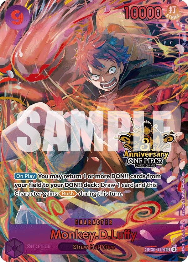 Image for Monkey.D.Luffy (Japanese Version 3rd Anniversary Set) (OP09-119) (One Piece Promotion Cards) - One Piece Card Game