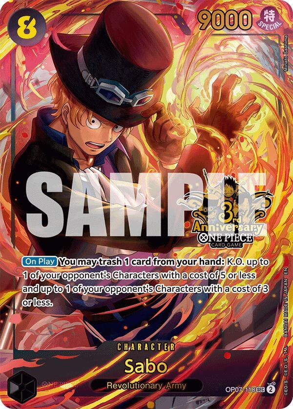 Image for Sabo (Japanese Version 3rd Anniversary Set) (OP07-118) (One Piece Promotion Cards) - One Piece Card Game