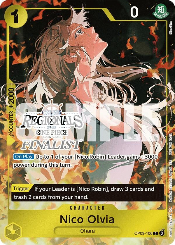 Image for Nico Olvia (Online Regional Finalist Card Set 2025 Vol.1) (OP09-106) (One Piece Promotion Cards) - One Piece Card Game