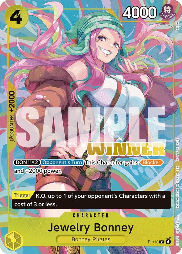 Image for Jewelry Bonney (Heroines Battle Winner Pack) (P-113) (One Piece Promotion Cards) - One Piece Card Game