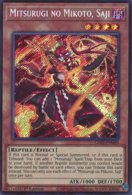Image for Mitsurugi no Mikoto, Saji (Secret Rare) (L26D-ENM05) (Legendary Modern Decks 2026) - YuGiOh
