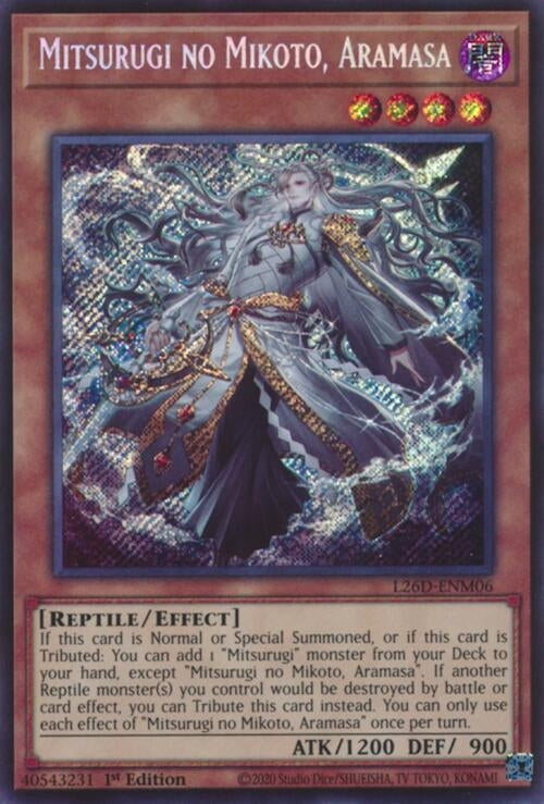 Image for Mitsurugi no Mikoto, Aramasa (Secret Rare) (L26D-ENM06) (Legendary Modern Decks 2026) - YuGiOh