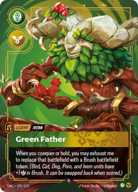 Image for Ivern - Green Father (195/219) (Unleashed) - Riftbound: League of Legends Trading Card Game