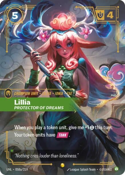 Image for Lillia - Protector of Dreams (Alternate Art) (058a/219) (Unleashed) - Riftbound: League of Legends Trading Card Game