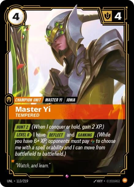 Image for Master Yi - Tempered (113/219) (Unleashed) - Riftbound: League of Legends Trading Card Game
