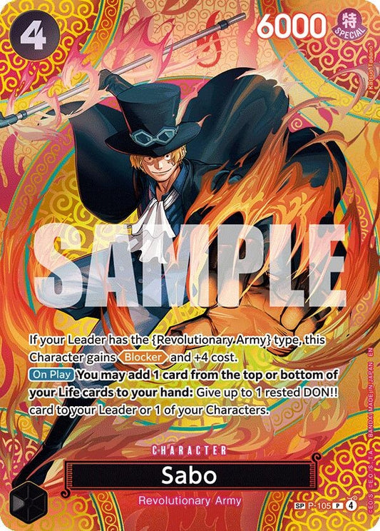 Image for Sabo (P-105) (SP) (P-105) (Adventure on Kami's Island) - One Piece Card Game