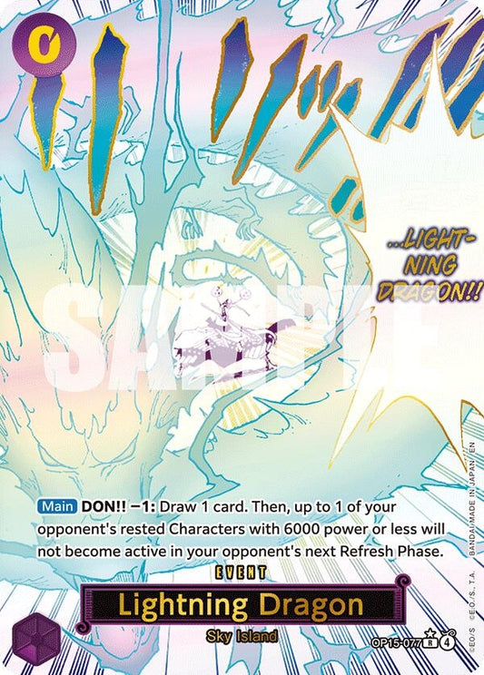 Image for Lightning Dragon (Alternate Art) (OP15-077) (Adventure on Kami's Island) - One Piece Card Game
