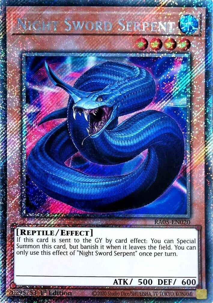 Night Sword Serpent (Platinum Secret Rare) (RA05-EN020) (Rarity Collection 5)