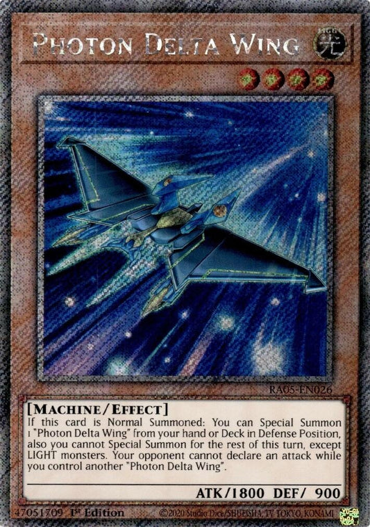 Photon Delta Wing (Platinum Secret Rare) (RA05-EN026) (Rarity Collection 5)