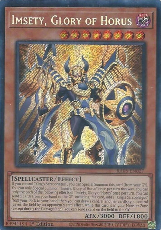 Imsety, Glory of Horus (Secret Rare) (RA05-EN027) (Rarity Collection 5)